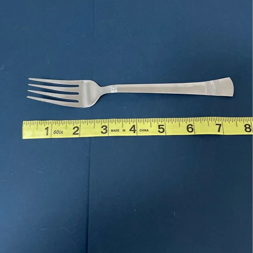 Vtg Pfaltzgraff Kensington Sapphire Bay 4 Salad Dessert Forks Stainless Flatware